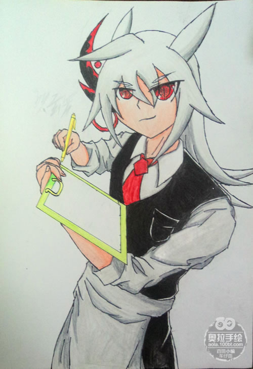 手绘归零服务生