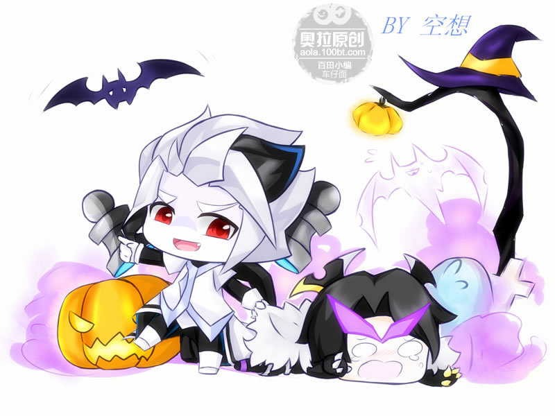 奥拉星鼠绘 万圣节的无冕和黑翅膀