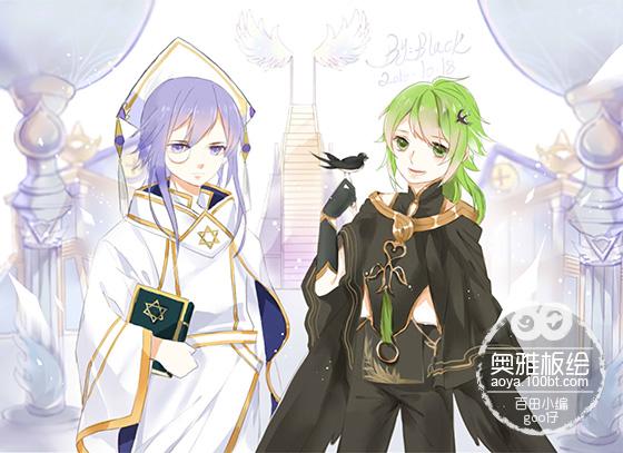 奥雅之光板绘黑黑の卡伦&朱利安_百田奥雅之