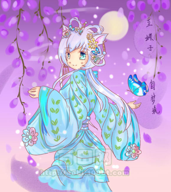 梦境奥比岛板绘秀作品-俏皮古装妹子