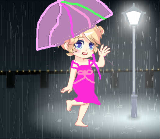 雨中的少女