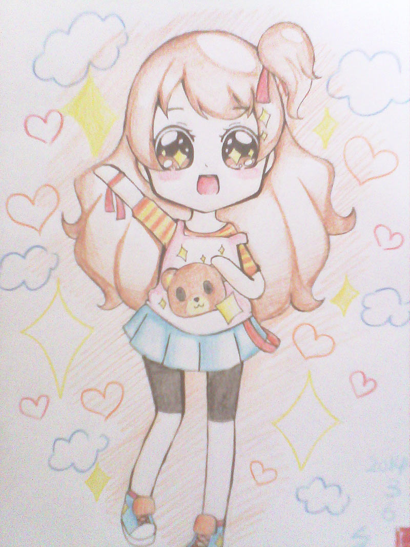 s君小君奥比岛板绘秀作品--活泼小女孩