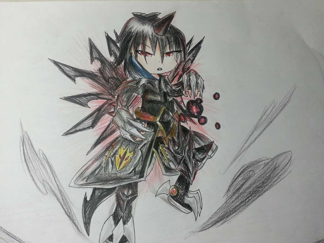 龙斗士黑龙神拟人 天羽手绘作品