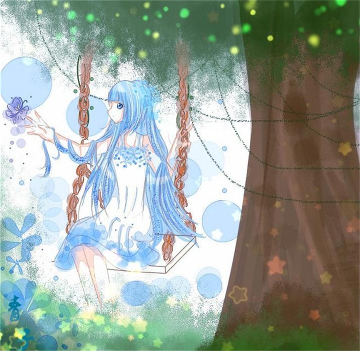 兮哲奥比岛板绘秀作品--秋千摇曳